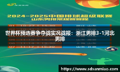 世界杯预选赛争夺战实况战报：浙江男排3-1河北男排